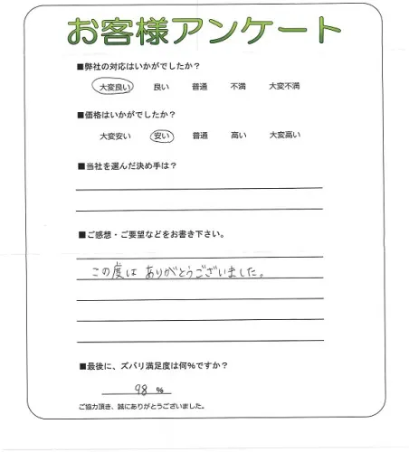 手書きアンケート