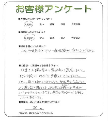 手書きアンケート