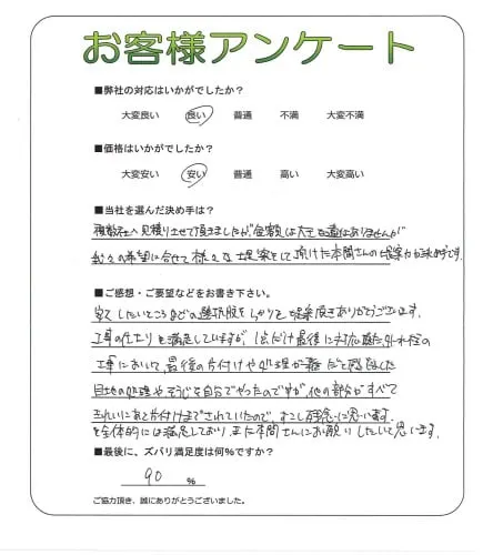 手書きアンケート