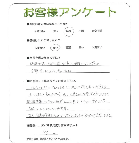 手書きアンケート