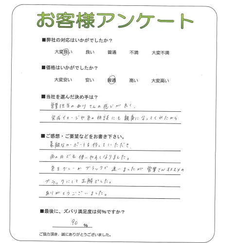 手書きアンケート