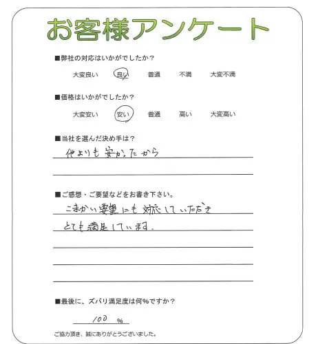 手書きアンケート