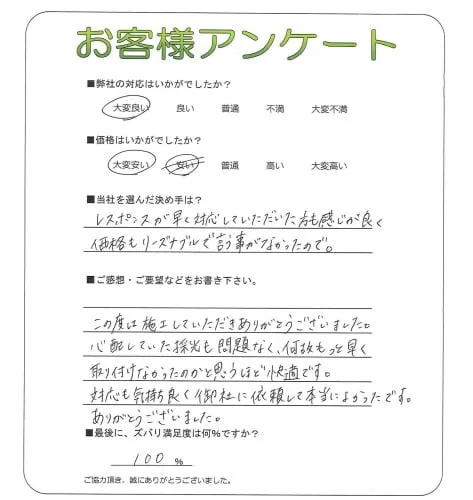 手書きアンケート