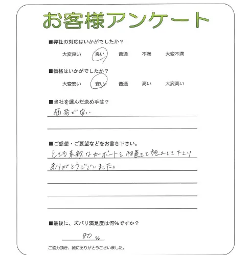 手書きアンケート