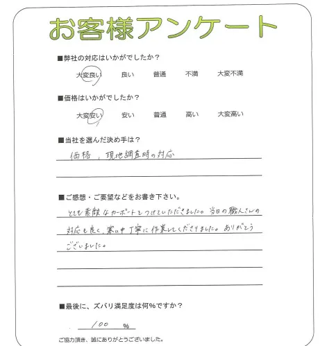 手書きアンケート
