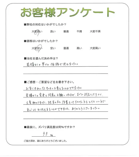 手書きアンケート