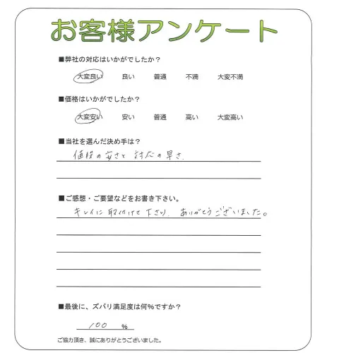 手書きアンケート