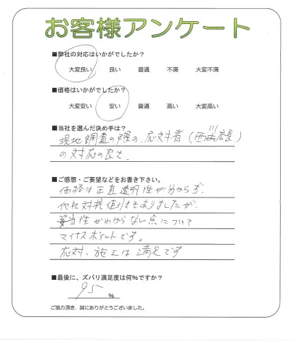 手書きアンケート