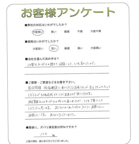 手書きアンケート