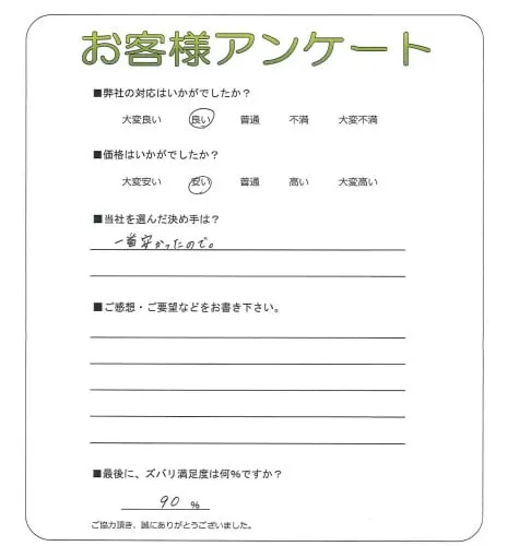 手書きアンケート