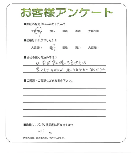 手書きアンケート
