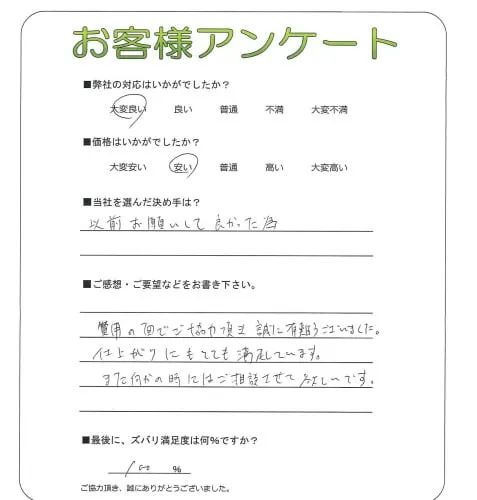 手書きアンケート