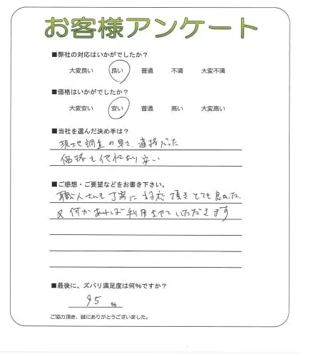 手書きアンケート