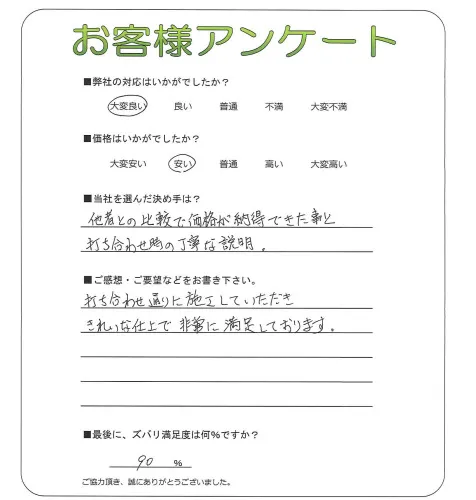 手書きアンケート
