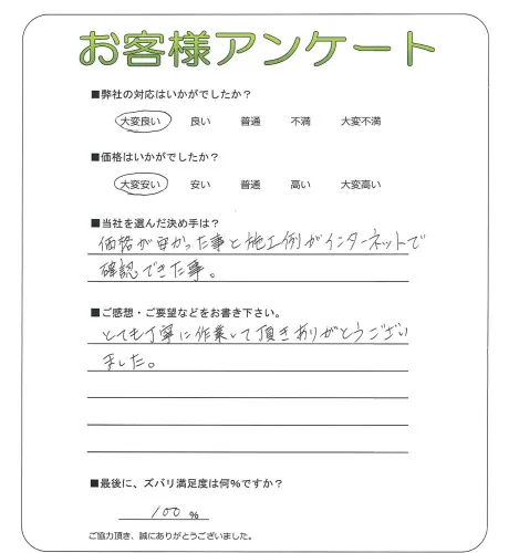 手書きアンケート