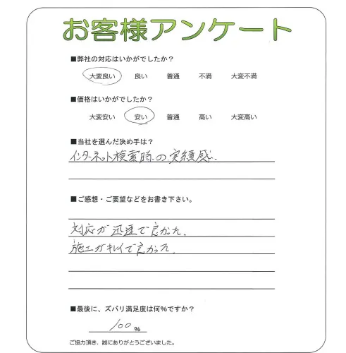 手書きアンケート