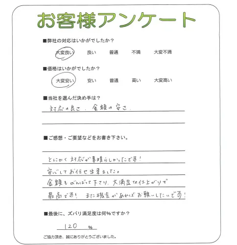 手書きアンケート