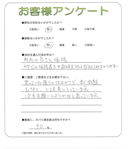 手書きアンケート