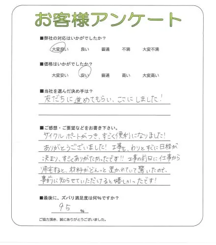 手書きアンケート