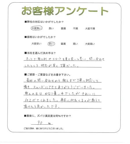 手書きアンケート