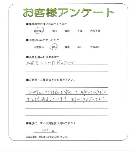 手書きアンケート