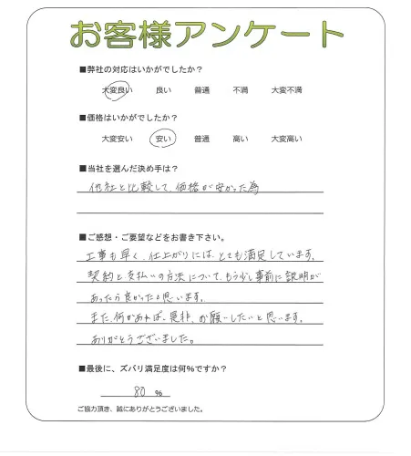 手書きアンケート