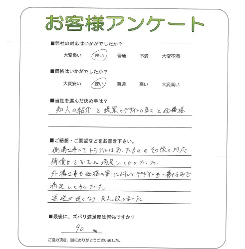 手書きアンケート