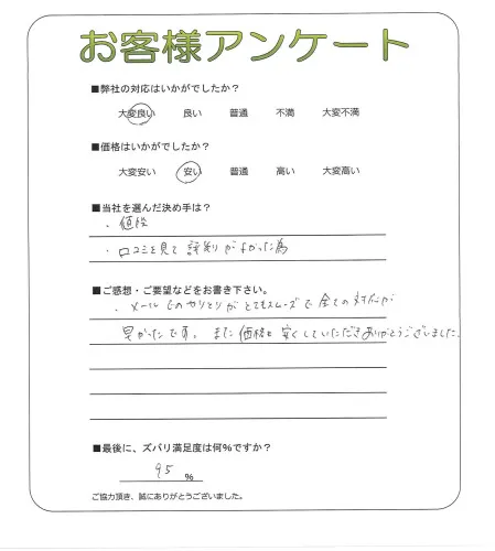 手書きアンケート