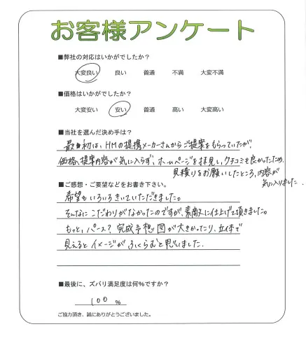 手書きアンケート