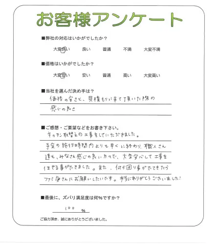 手書きアンケート