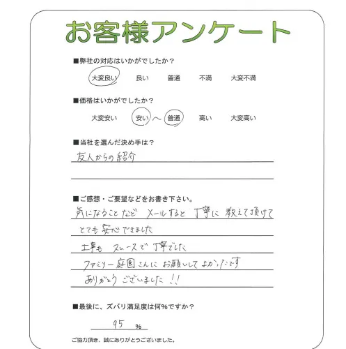 手書きアンケート