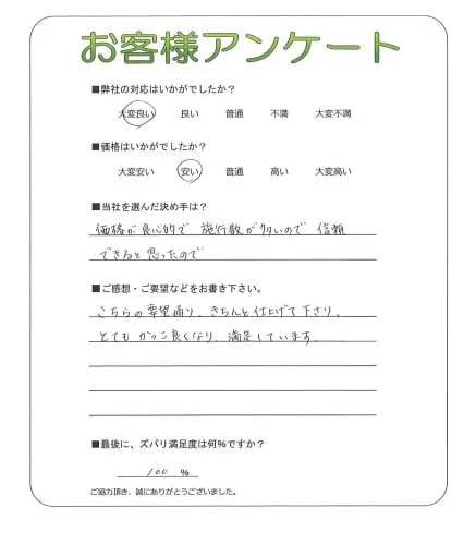 手書きアンケート