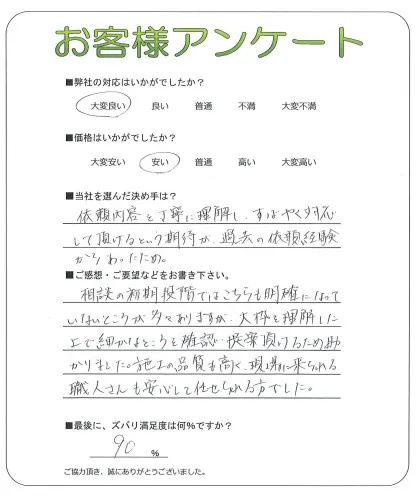 手書きアンケート
