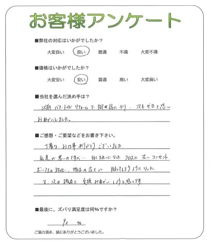 手書きアンケート