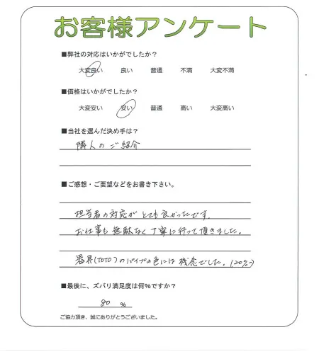 手書きアンケート