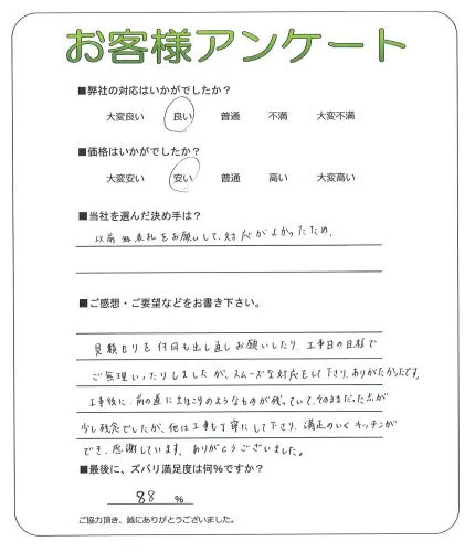 手書きアンケート