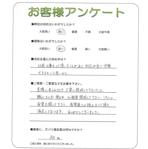 手書きアンケート