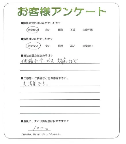 手書きアンケート
