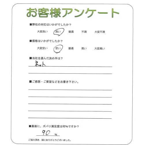 手書きアンケート