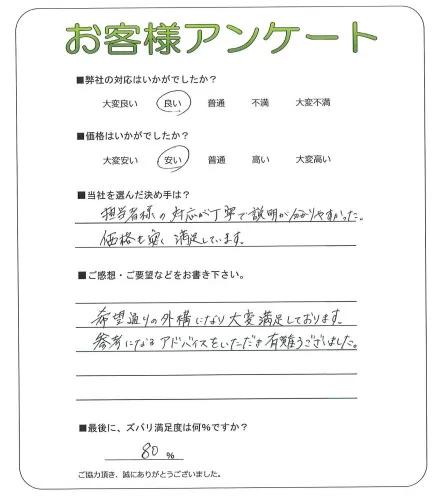 手書きアンケート