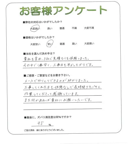 手書きアンケート