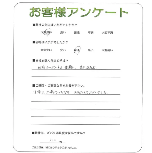 手書きアンケート