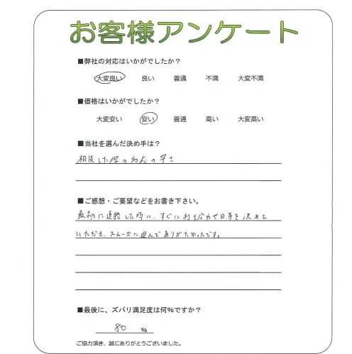 手書きアンケート