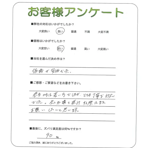 手書きアンケート