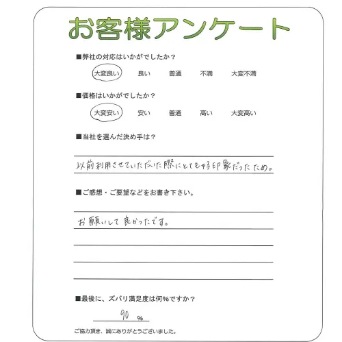 手書きアンケート