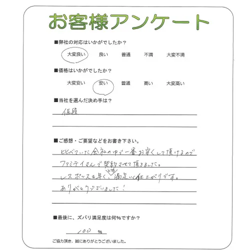 手書きアンケート