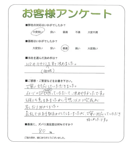 手書きアンケート