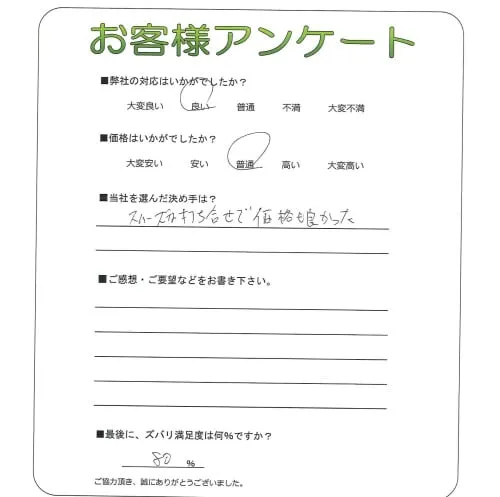 手書きアンケート