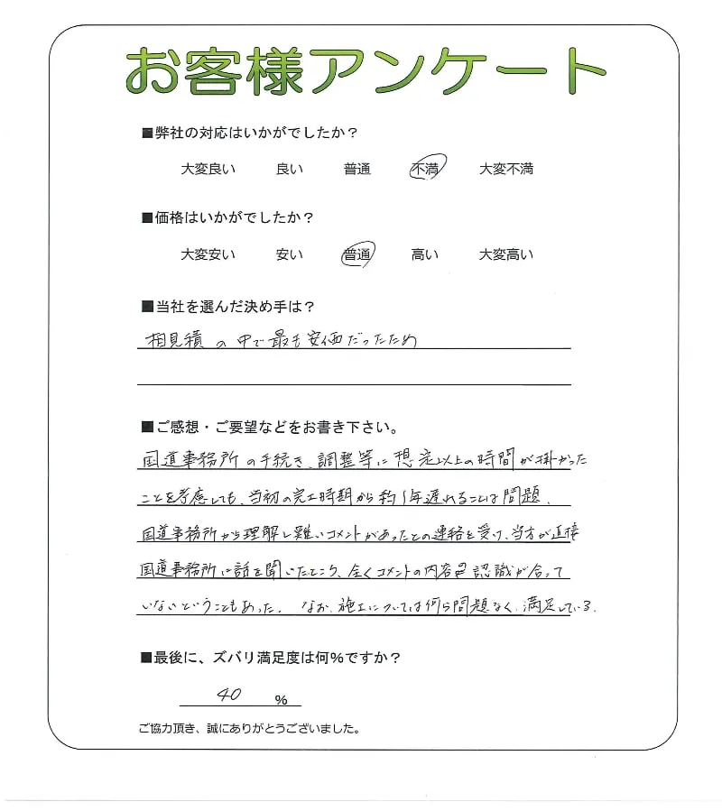 手書きアンケート