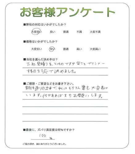 手書きアンケート